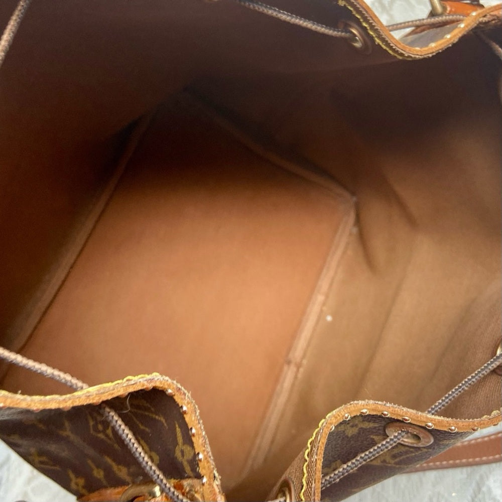 Louis Vuitton Brown Mono GM Bucket Draw String