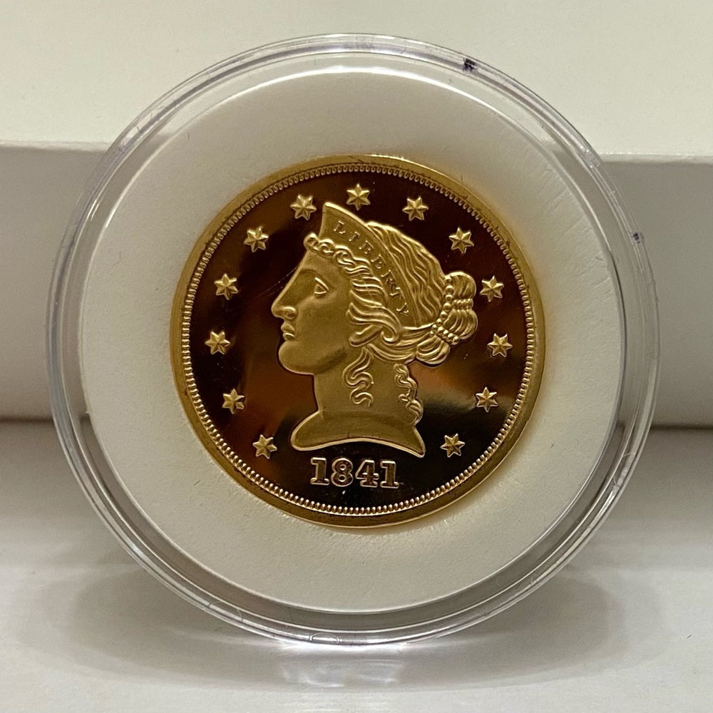 National Collectors Mint 1841, $5.00 Tribute Gold Plated Coin