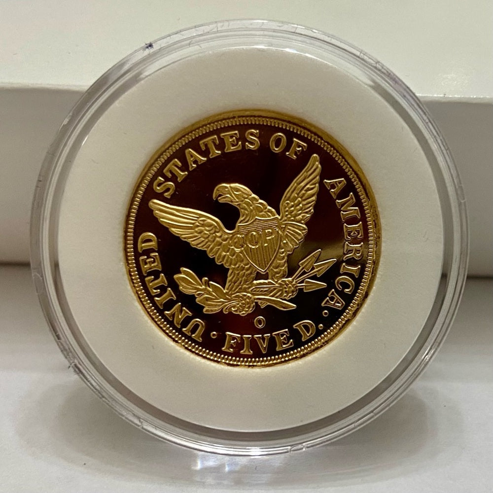 National Collectors Mint 1841, $5.00 Tribute Gold Plated Coin