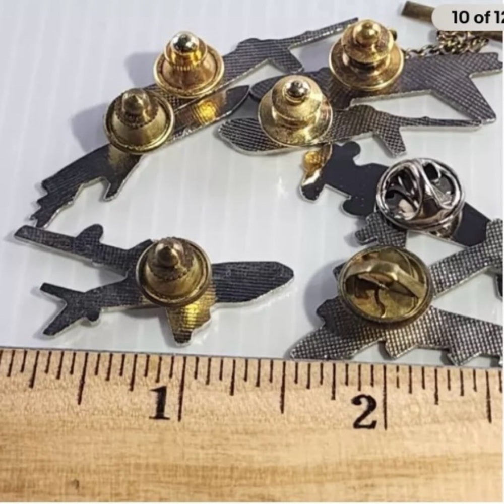 Vintage Collectible, Rare, 8 Aviation Lapel Hat Pins, Jacket or Tie Clips