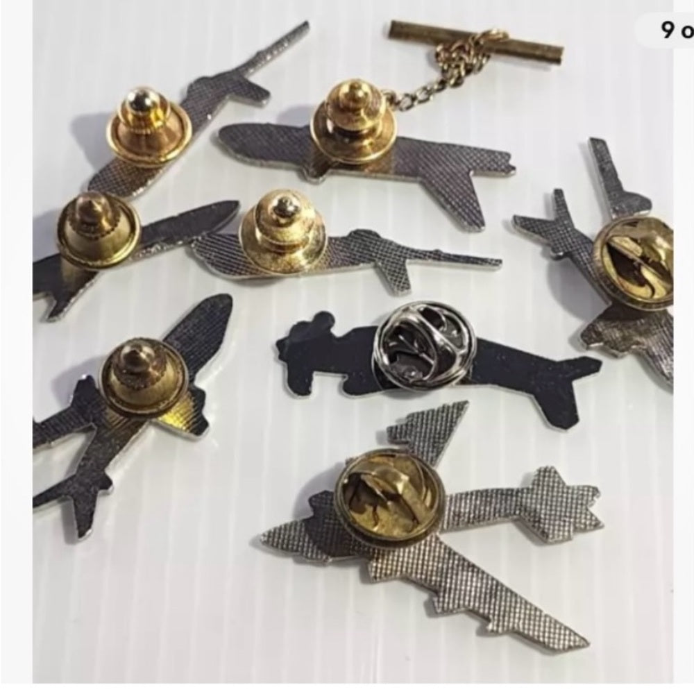 Vintage Collectible, Rare, 8 Aviation Lapel Hat Pins, Jacket or Tie Clips