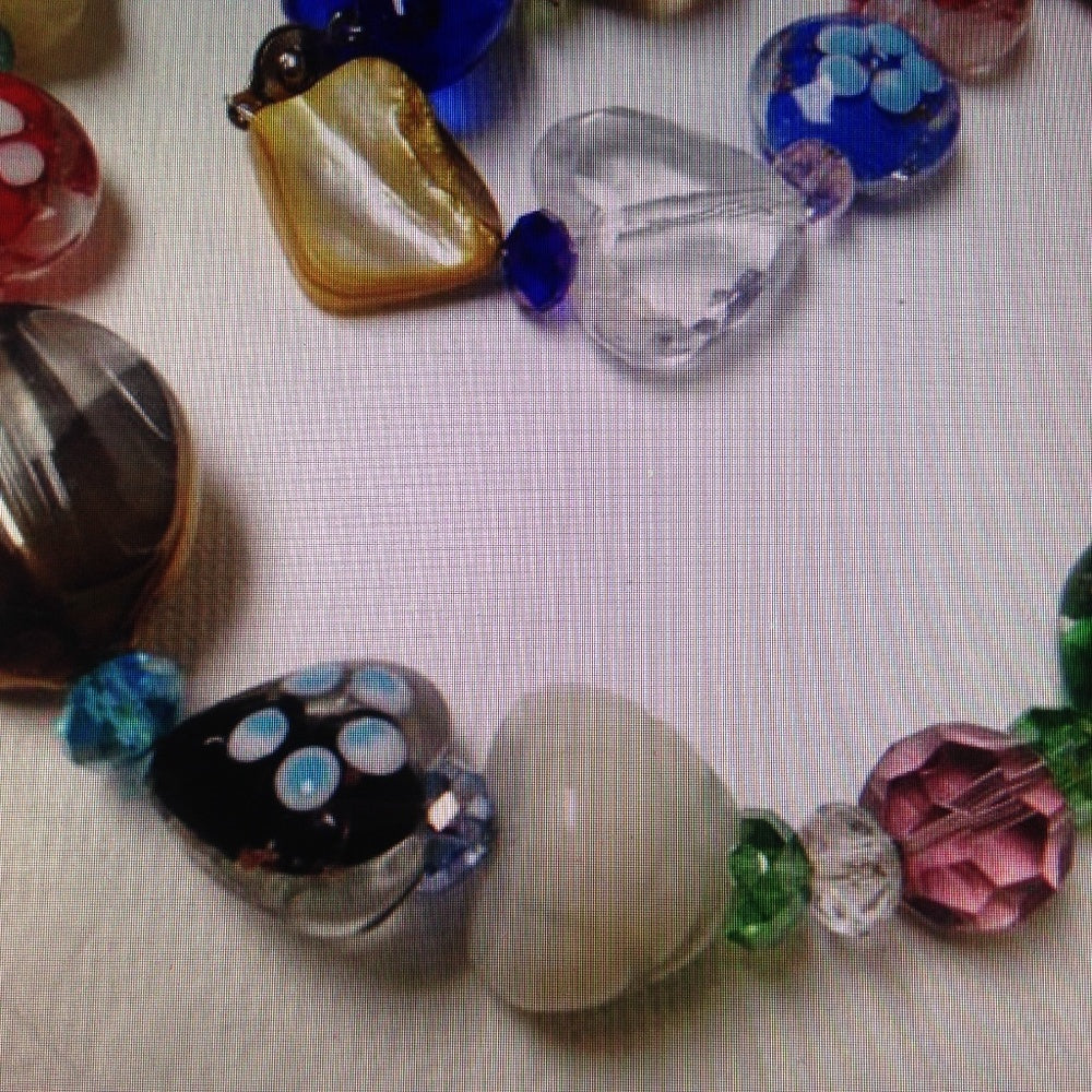 Stunning, Chunky Multi Color Art Glass Beads, 20in