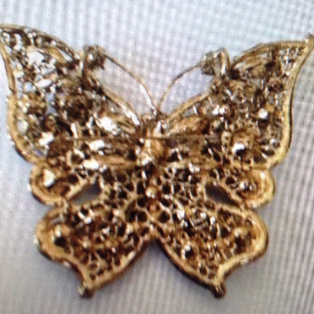 Elegant Chunky 4inx .25in Butterfly Brooch-Pendant