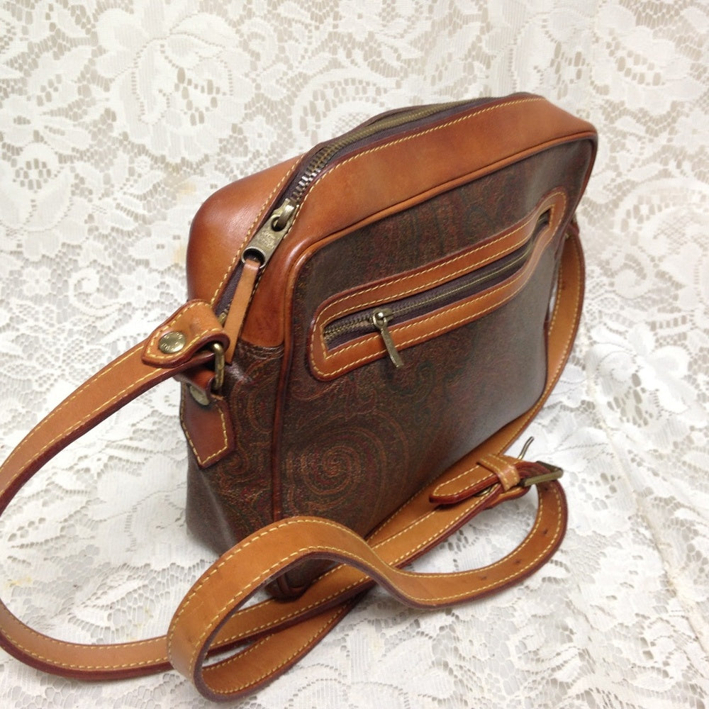 Etro, Italy, Burgundy Paisley Crossbody 9in