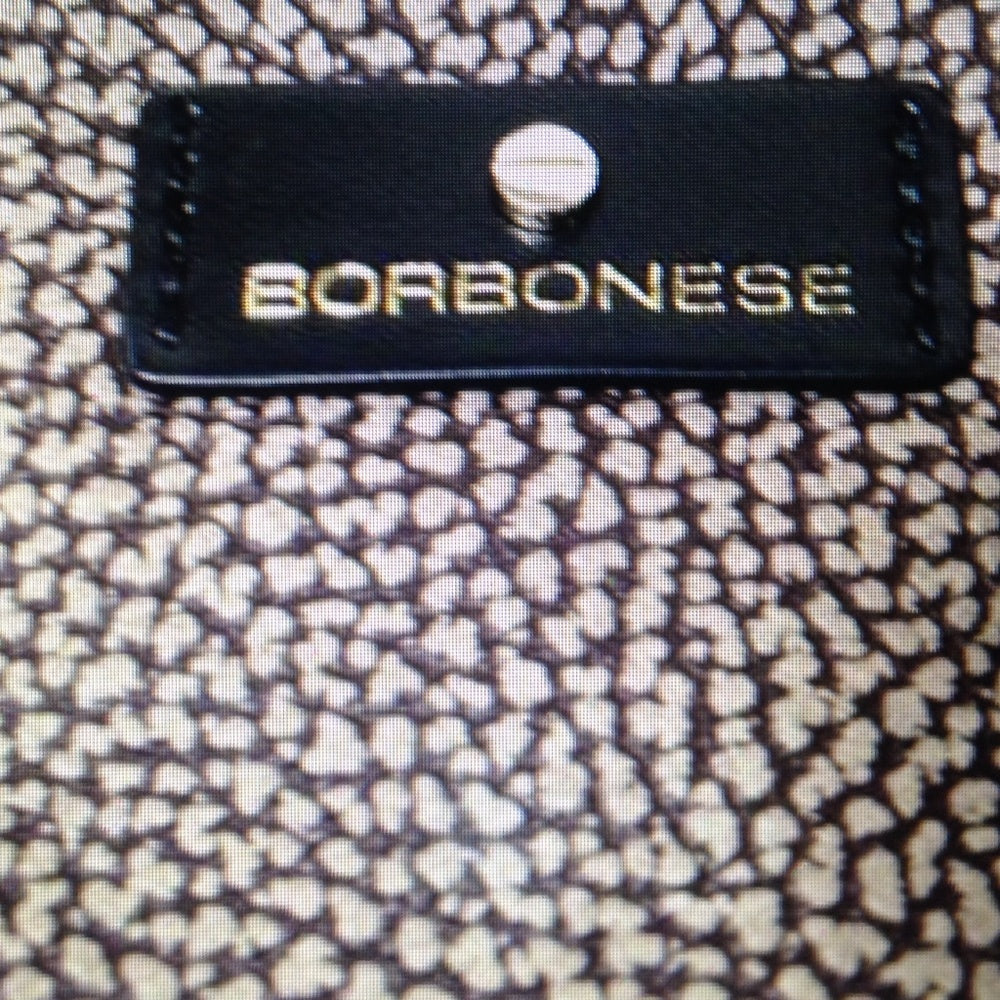 Borbonese, Italy, Blue and Brown Leather Handbag