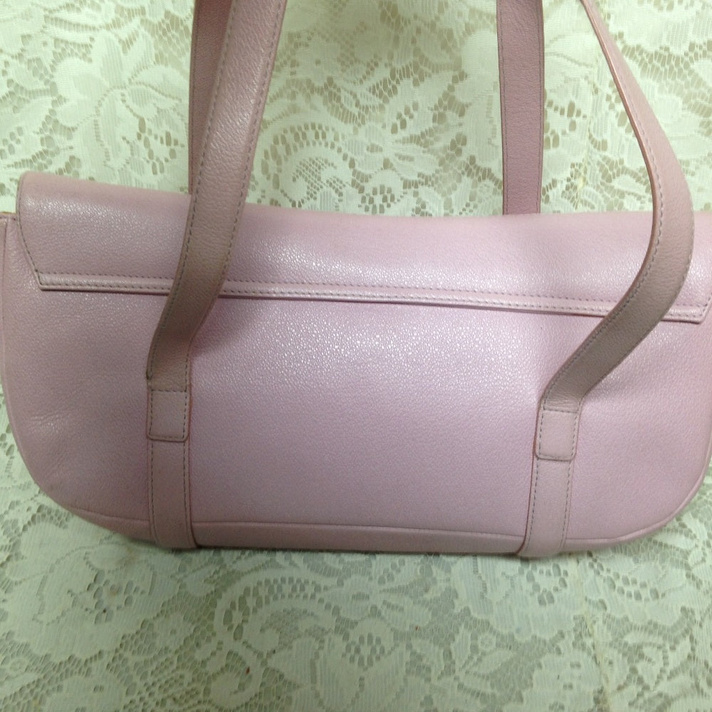 Authentic, Bvlgari Pink Grained Leather Hand Bag