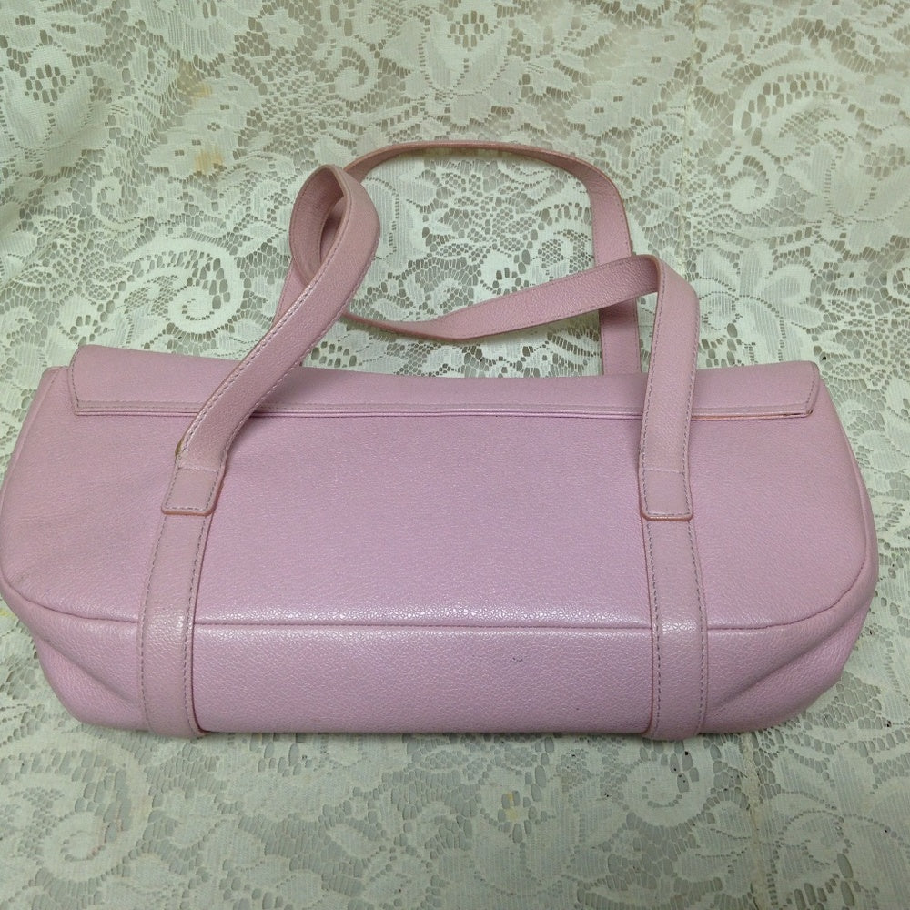 Authentic, Bvlgari Pink Grained Leather Hand Bag