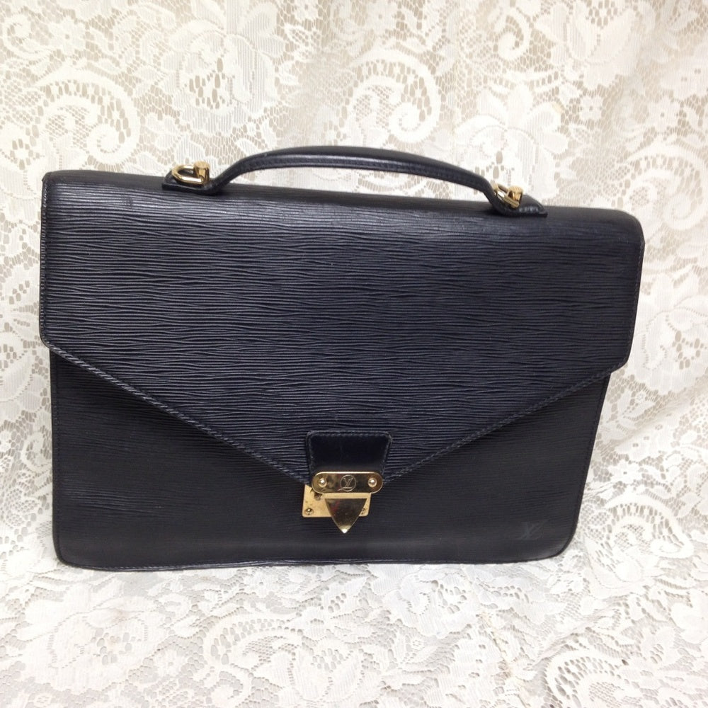 Louis Vuitton Black Epi Leather 2-Gusset Briefcase