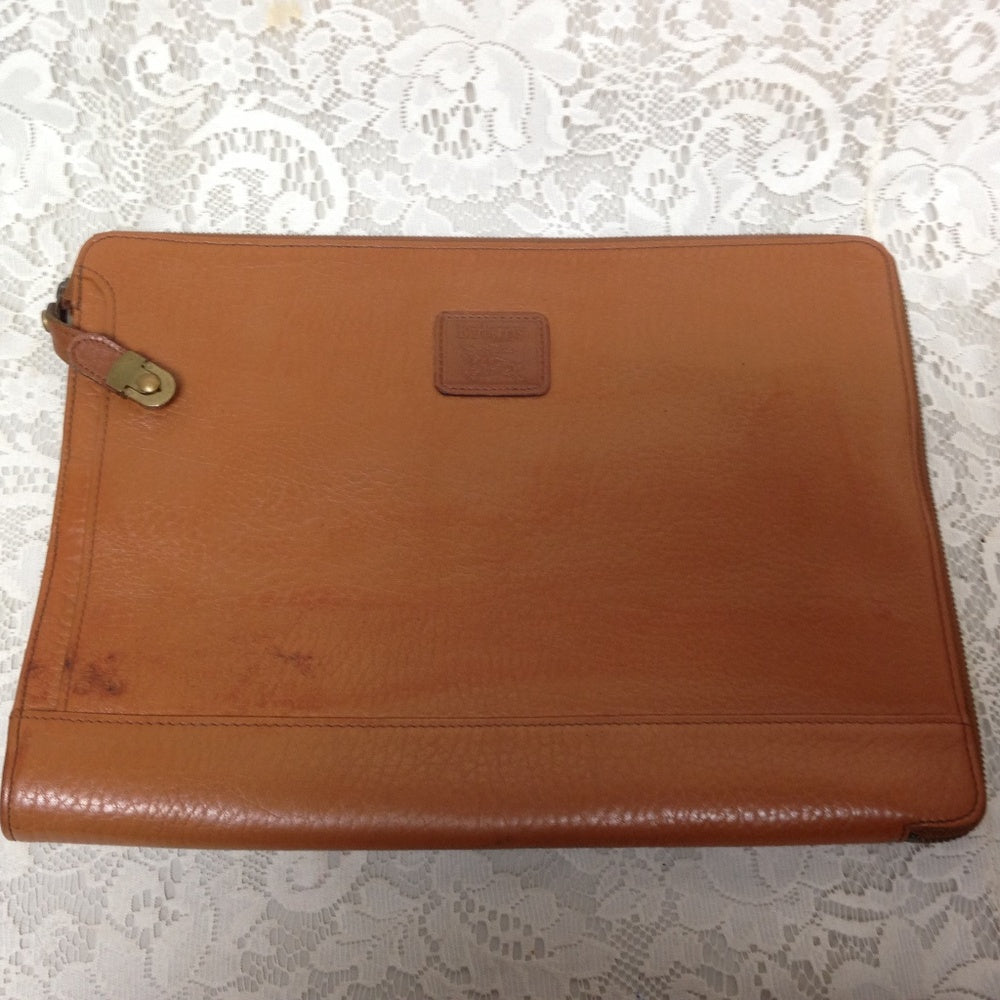 Authentic Burberrry, Tan-Brown Leather Briefcase