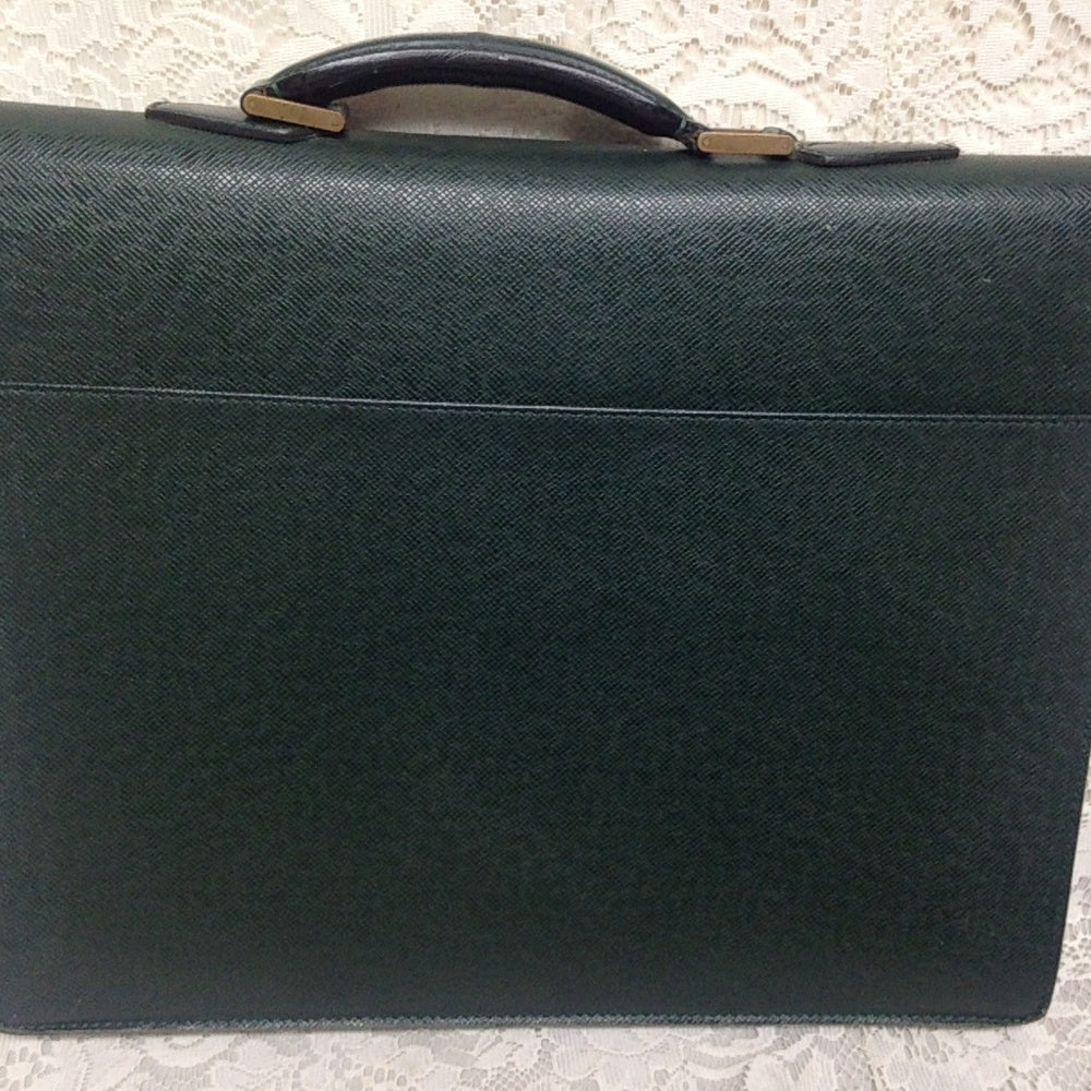 Louis Vuitton, Green Taiga Leather XL Briefcase