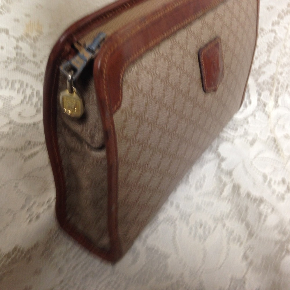 Celine, Paris, Italy Cream Mono Cosmetic Pouch