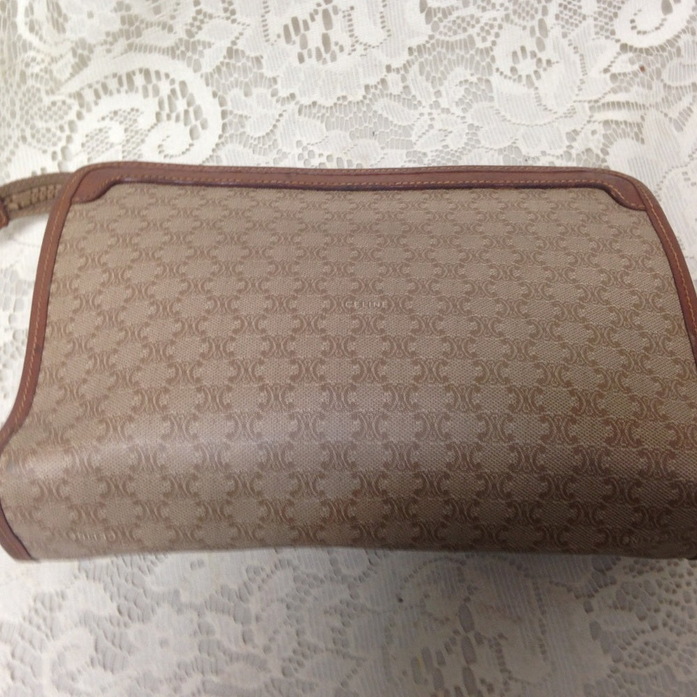 Celine, Paris, Italy Cream Mono Cosmetic Pouch