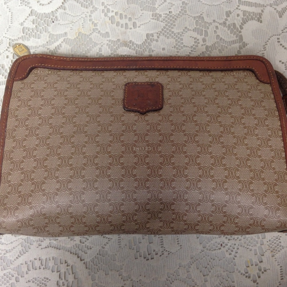 Celine, Paris, Italy Cream Mono Cosmetic Pouch
