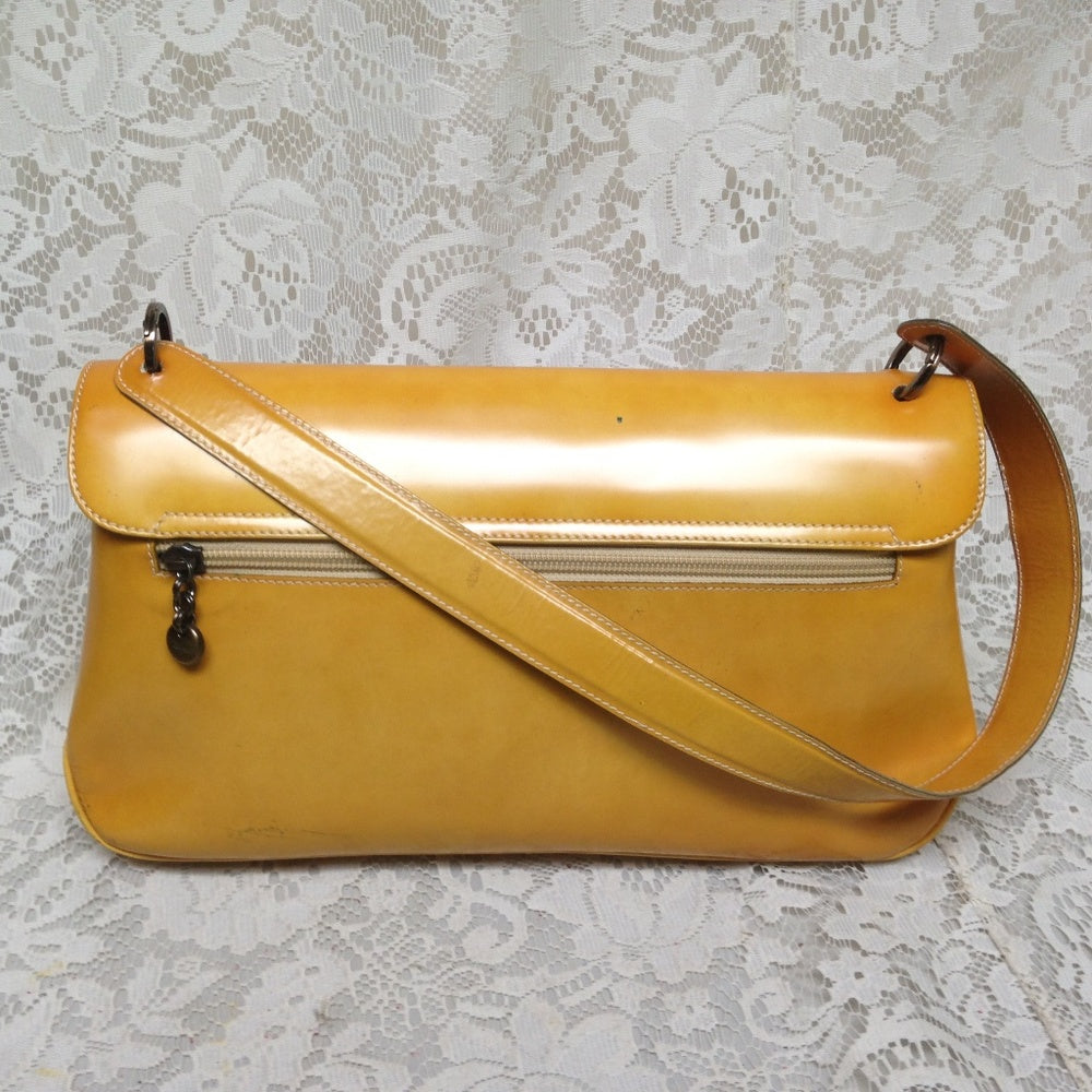 Ferragamo Yellow Enamel- Patent Handbag 13in x 7in