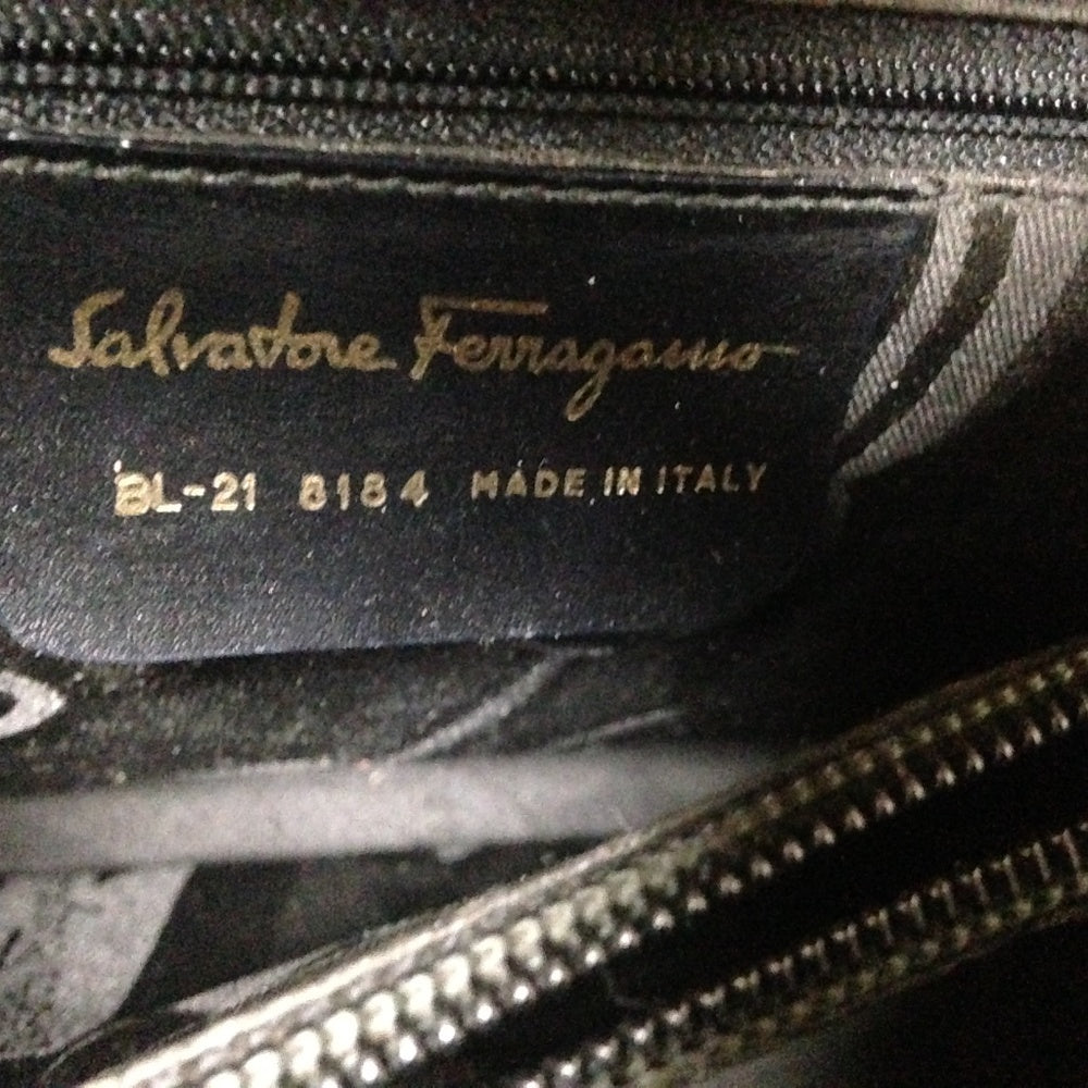 Ferragamo Yellow Enamel- Patent Handbag 13in x 7in
