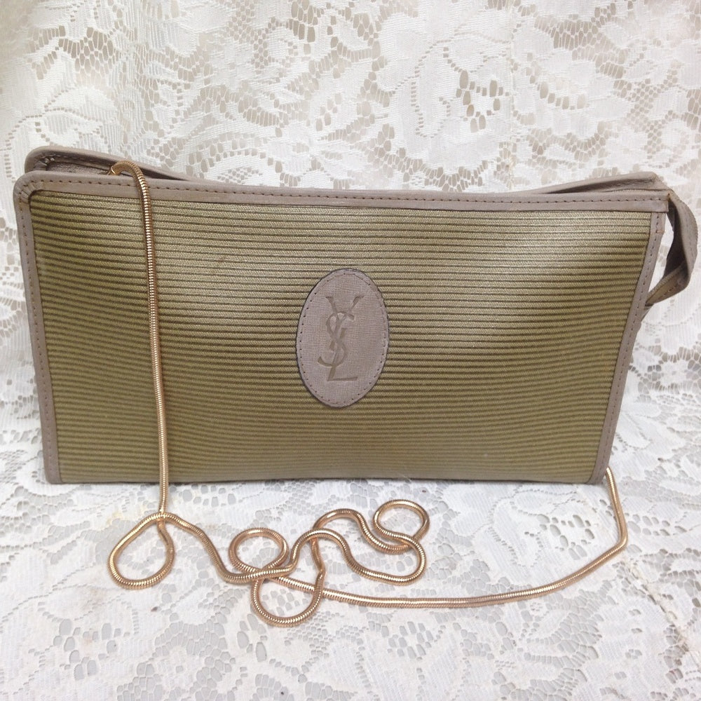 Yves Saint Laurent Coated Canvas Clutch-Crossbody