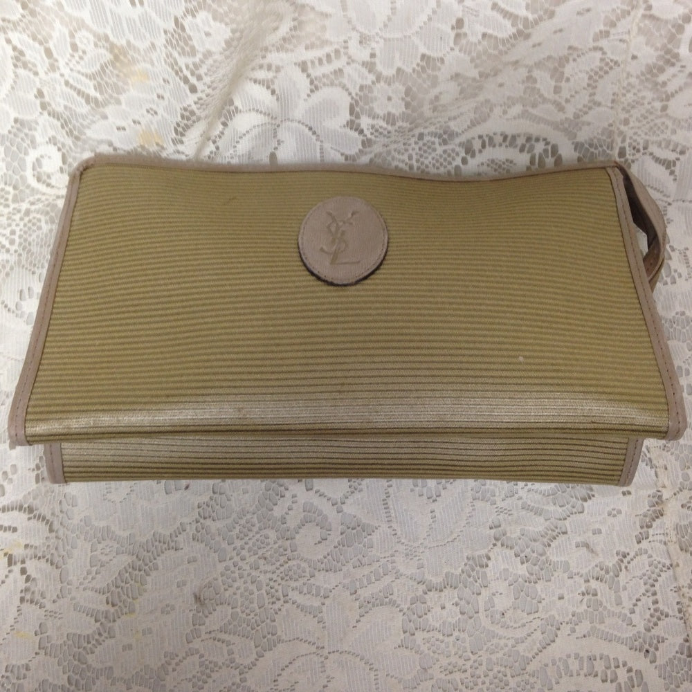 Yves Saint Laurent Coated Canvas Clutch-Crossbody