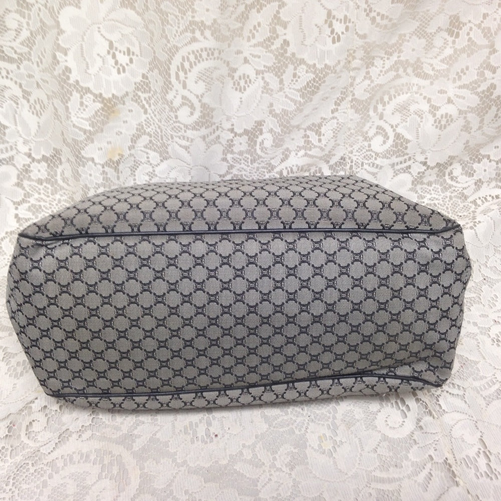 Celine, Black and Gray Macadam Hand Bag