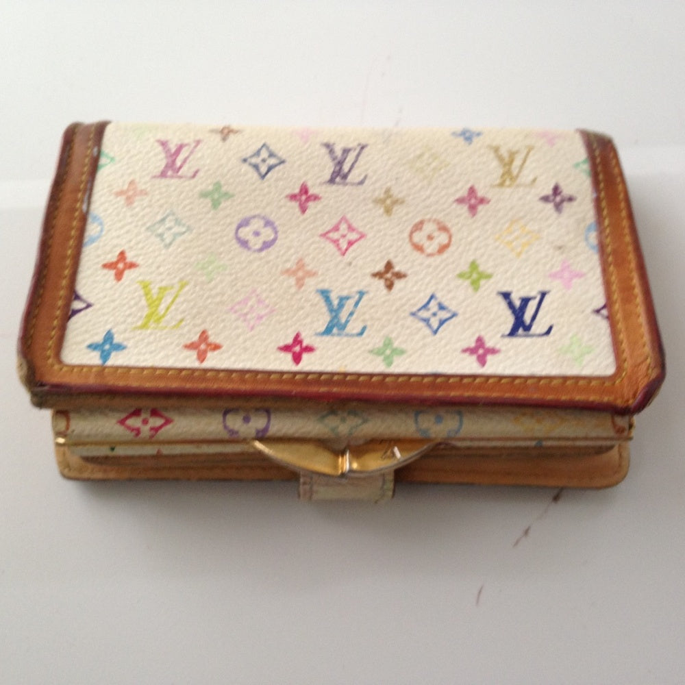 Louis Vuitton Multi-color White Kisslock Wallet