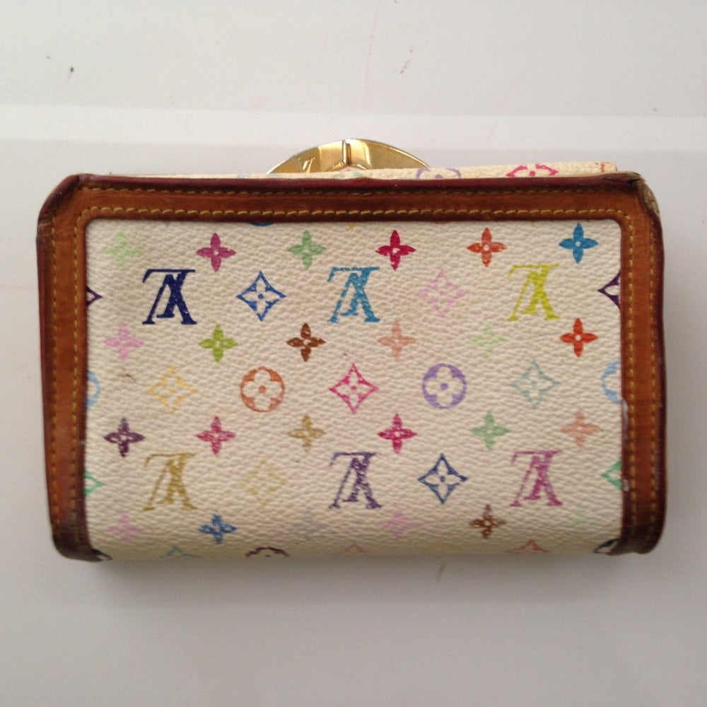 Louis Vuitton Multi-color White Kisslock Wallet