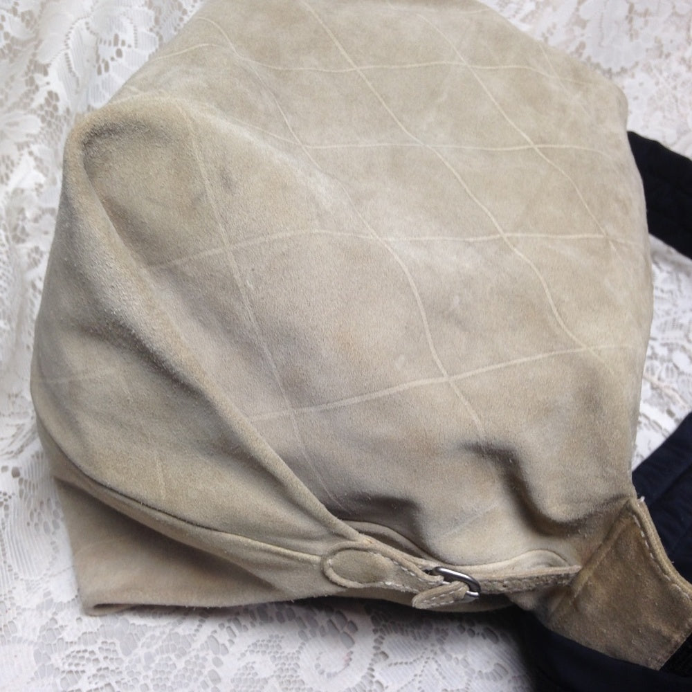 Chanel Khaki Suede Leather Weekend Crossbody