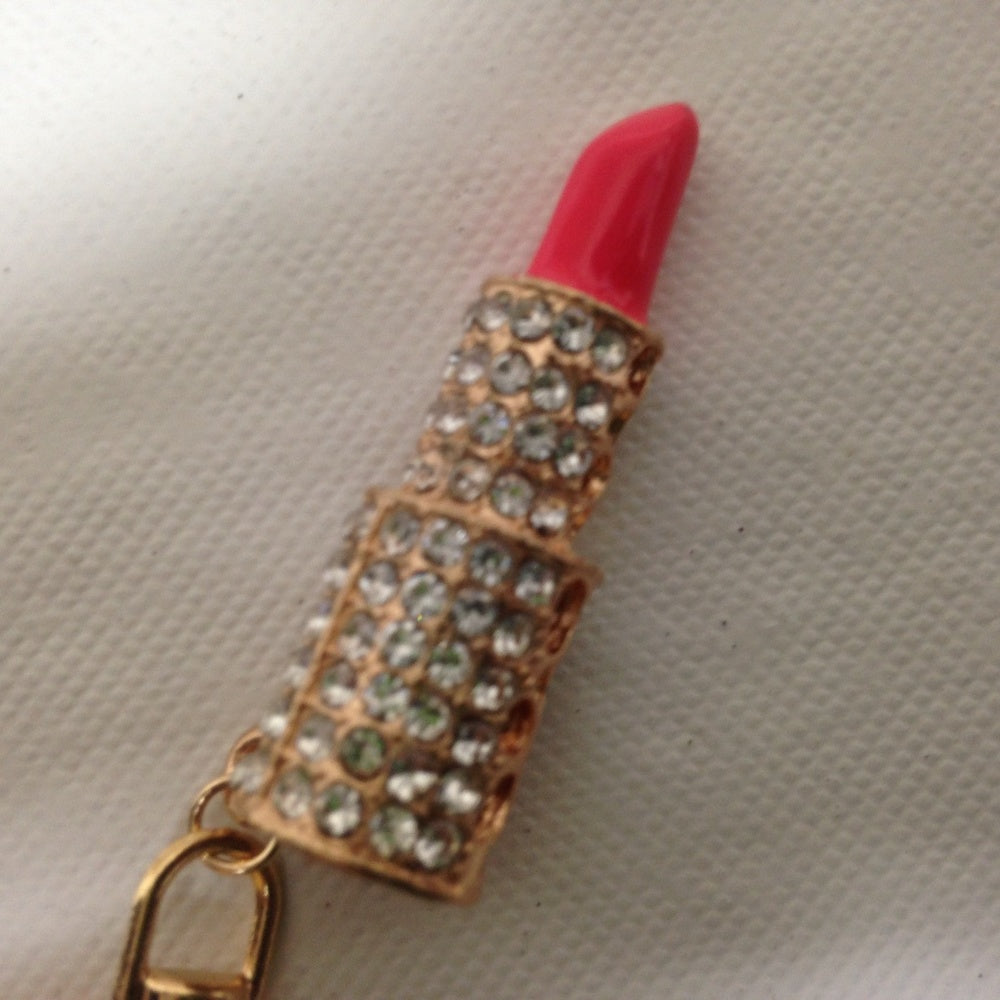 2-Way, Lipstick Rhinestone Handbag Charm-KeyChain