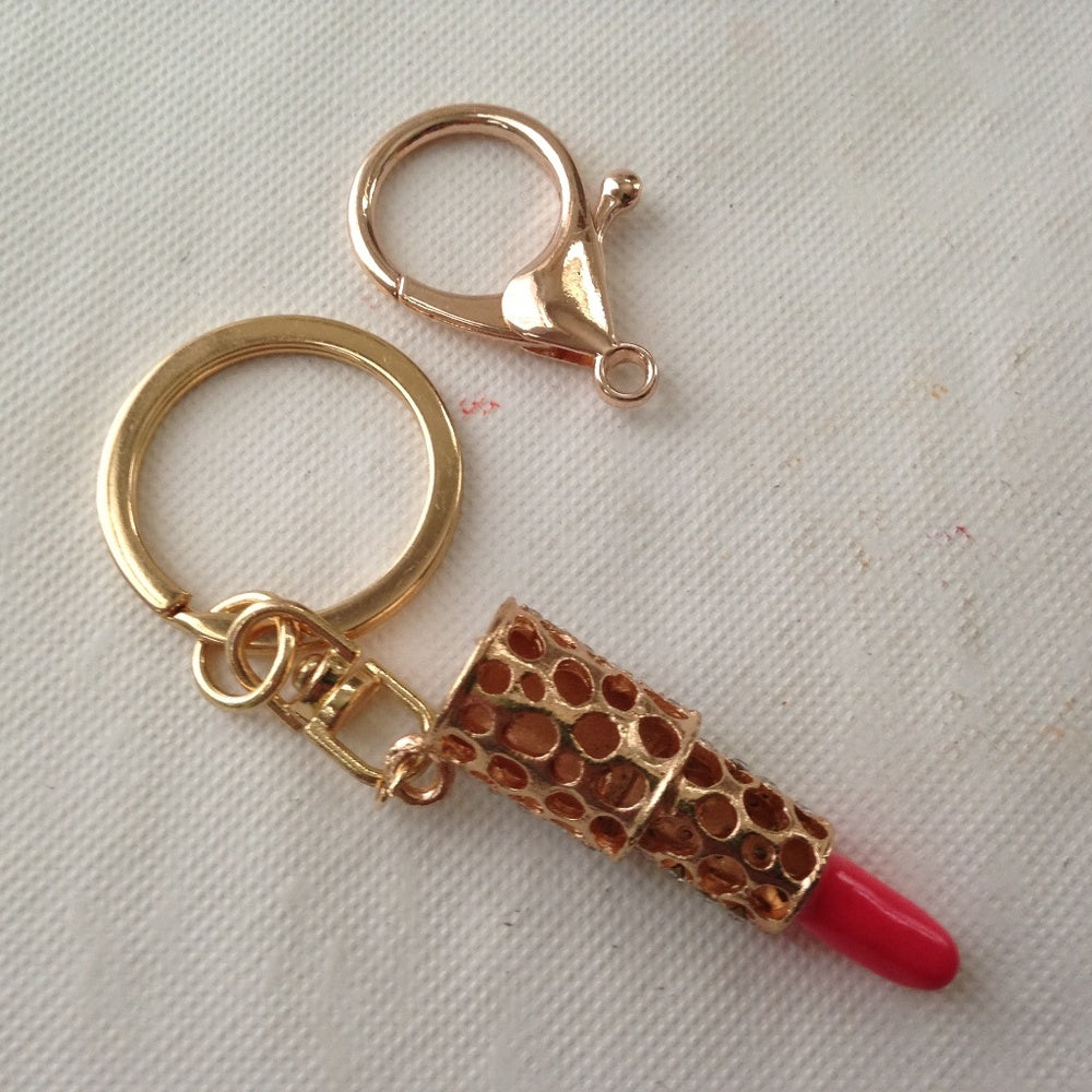 2-Way, Lipstick Rhinestone Handbag Charm-KeyChain