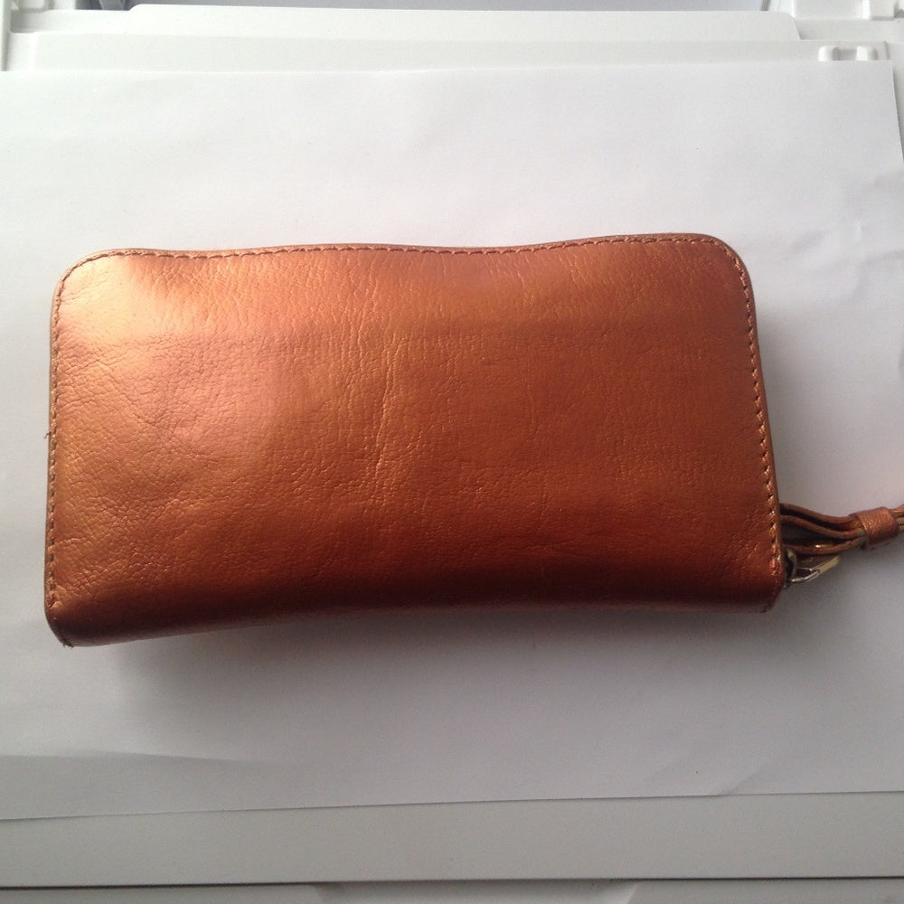 Authentic Chloe Metallic Copper Zippy Long Wallet