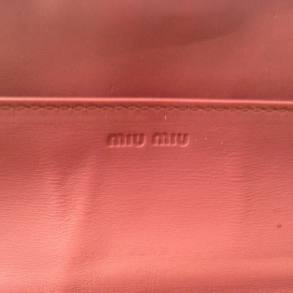 Miu-Miu Pink Crocodile Leather Long Wallet