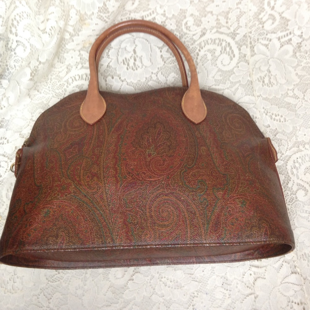Etro, Italy, Burgundy Paisley Alma Style Handbag