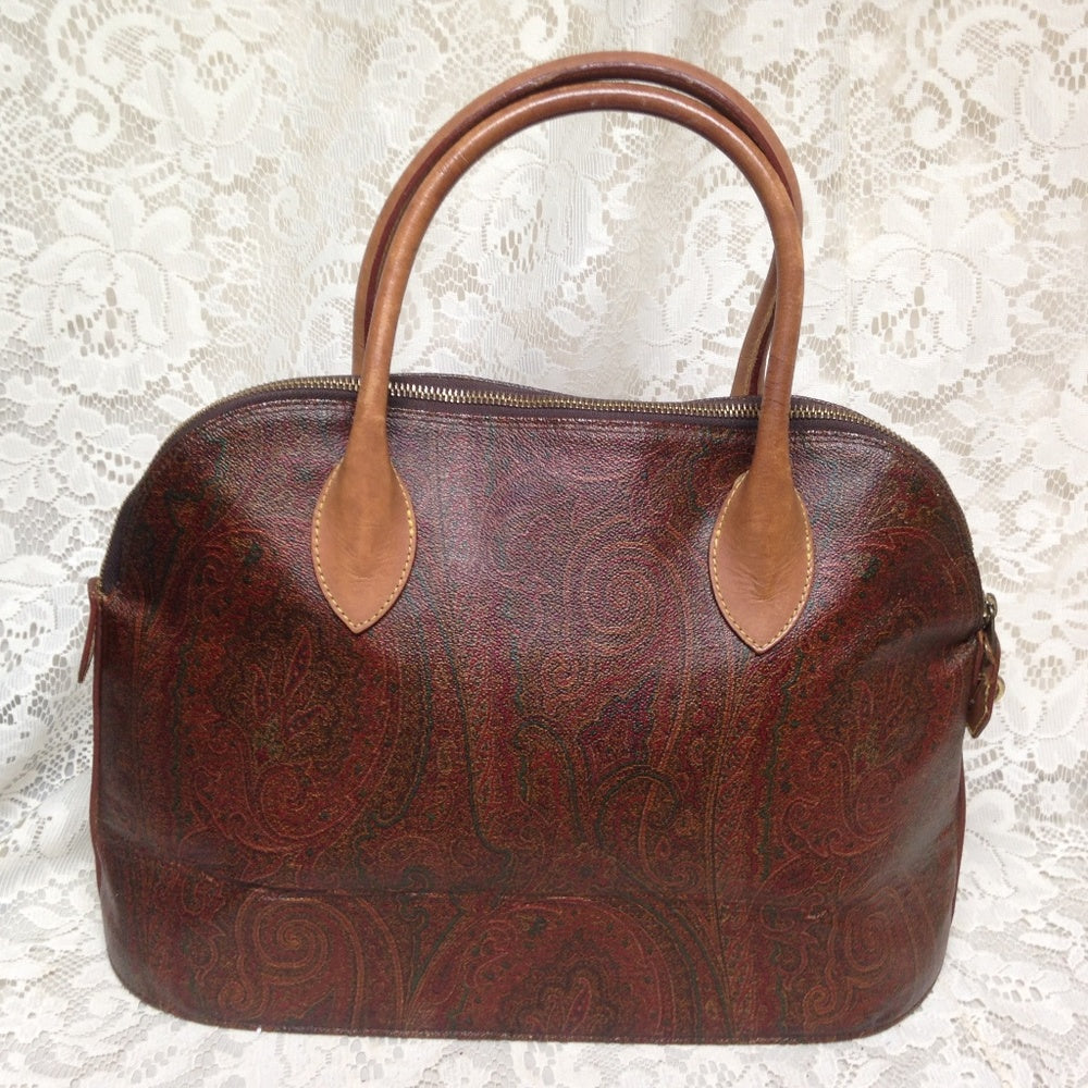Etro, Italy, Burgundy Paisley Alma Style Handbag
