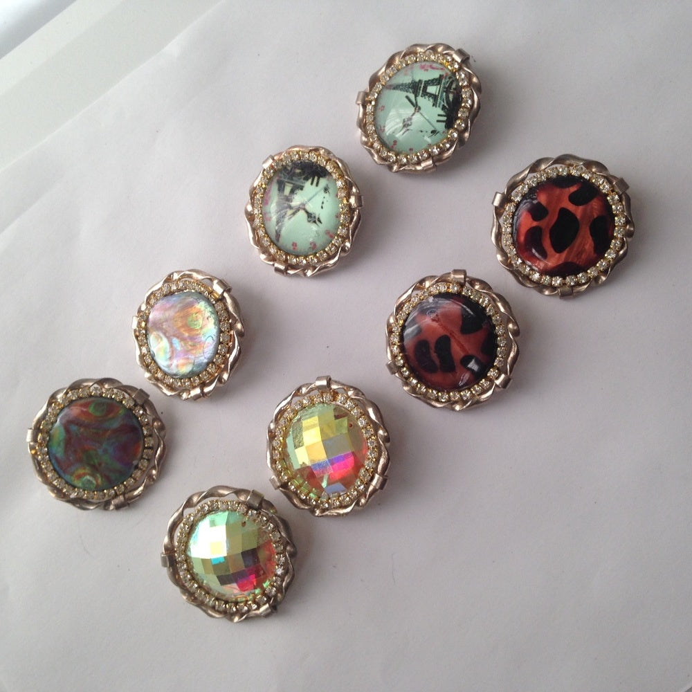 Vintage, Rare 1950s, Star Gold Tone, Clip Earrings