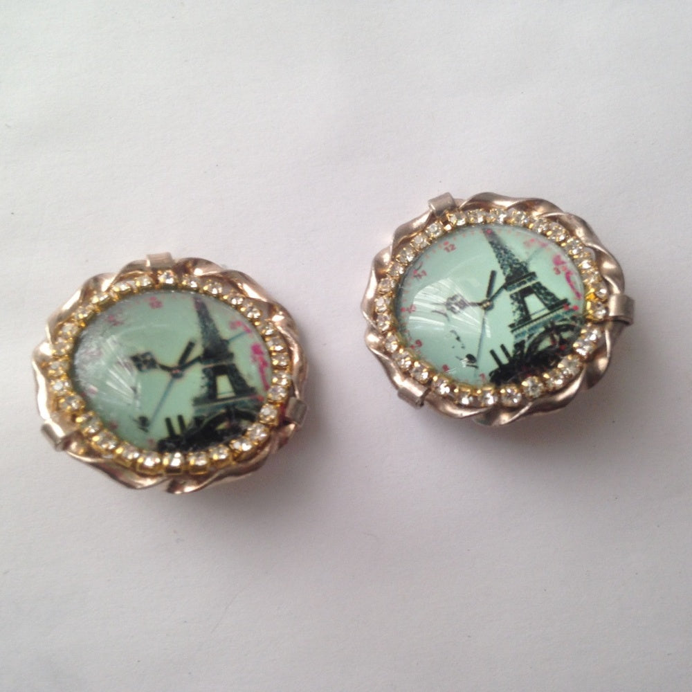 Vintage, Rare 1950s, Star Gold Tone, Clip Earrings