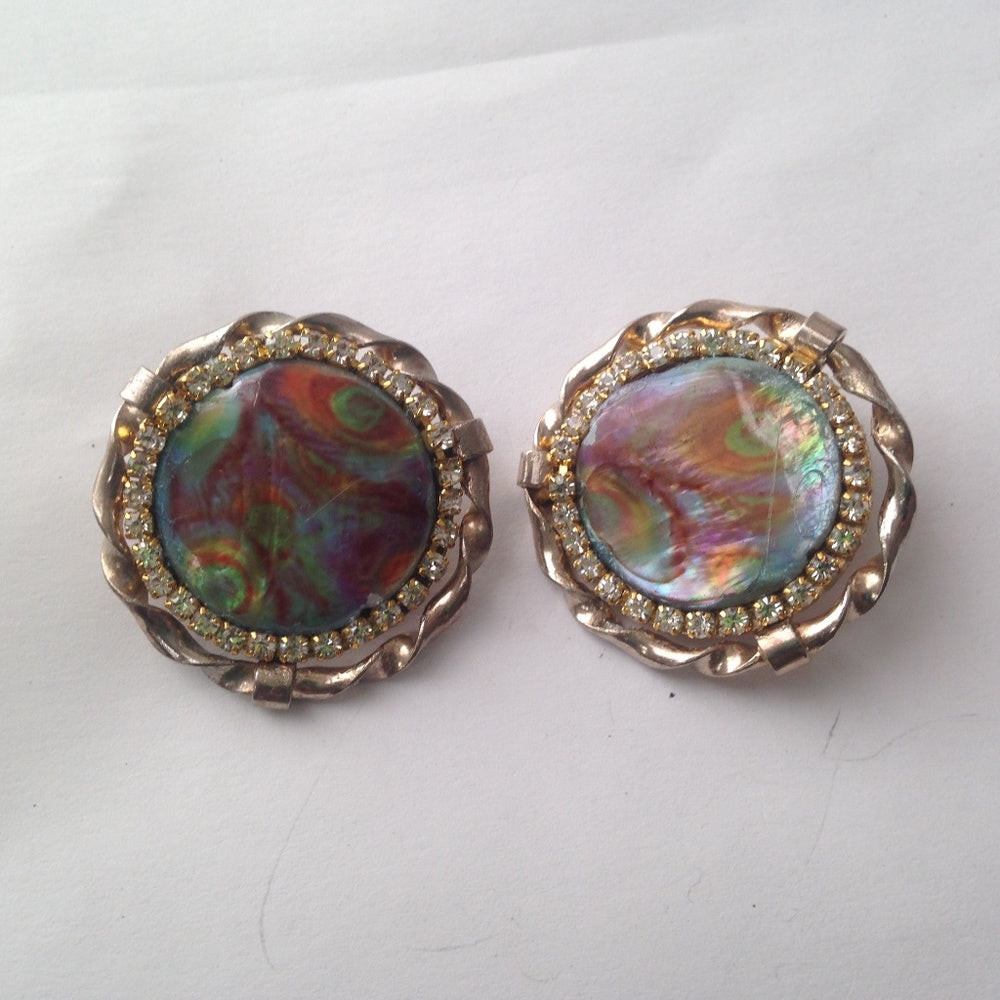 Vintage, Rare 1950s, Star Gold Tone, Clip Earrings