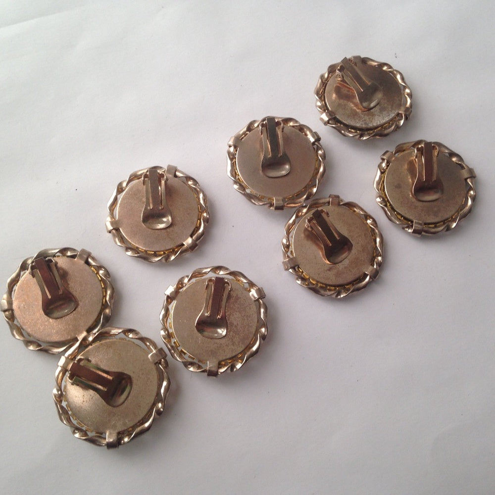 Vintage, Rare 1950s, Star Gold Tone, Clip Earrings