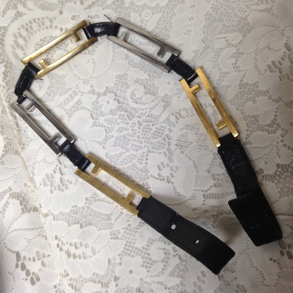 Authentic Fendi Rare Metal Mono Hip-Fanny Belt Bag