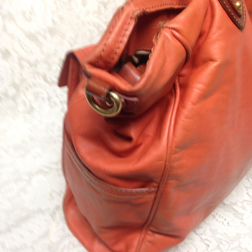 Marc Jacobs Orange Leather Weekend-Travel Tote