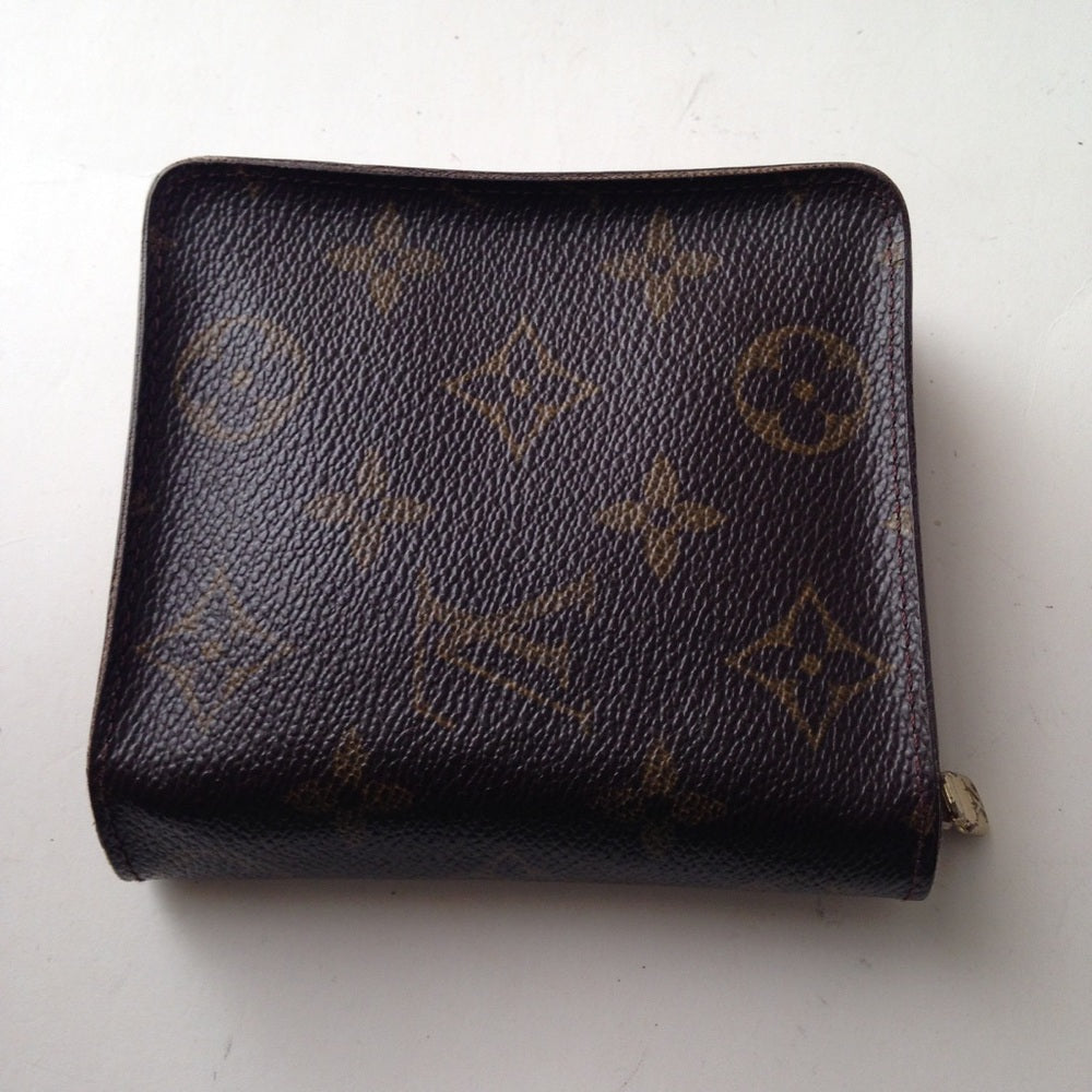 Louis Vuitton Brown Mono Compact Zip Pocket Wallet