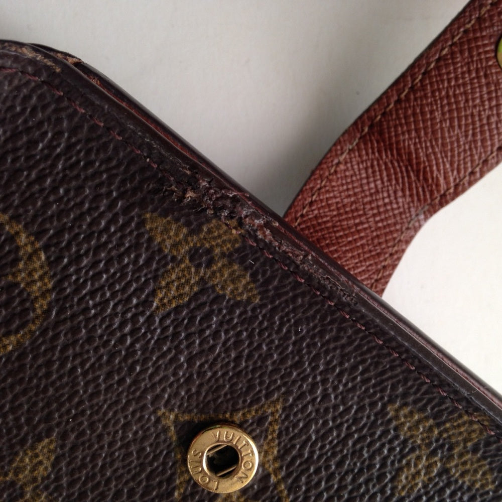 Louis Vuitton Brown Mono Compact Zip Pocket Wallet