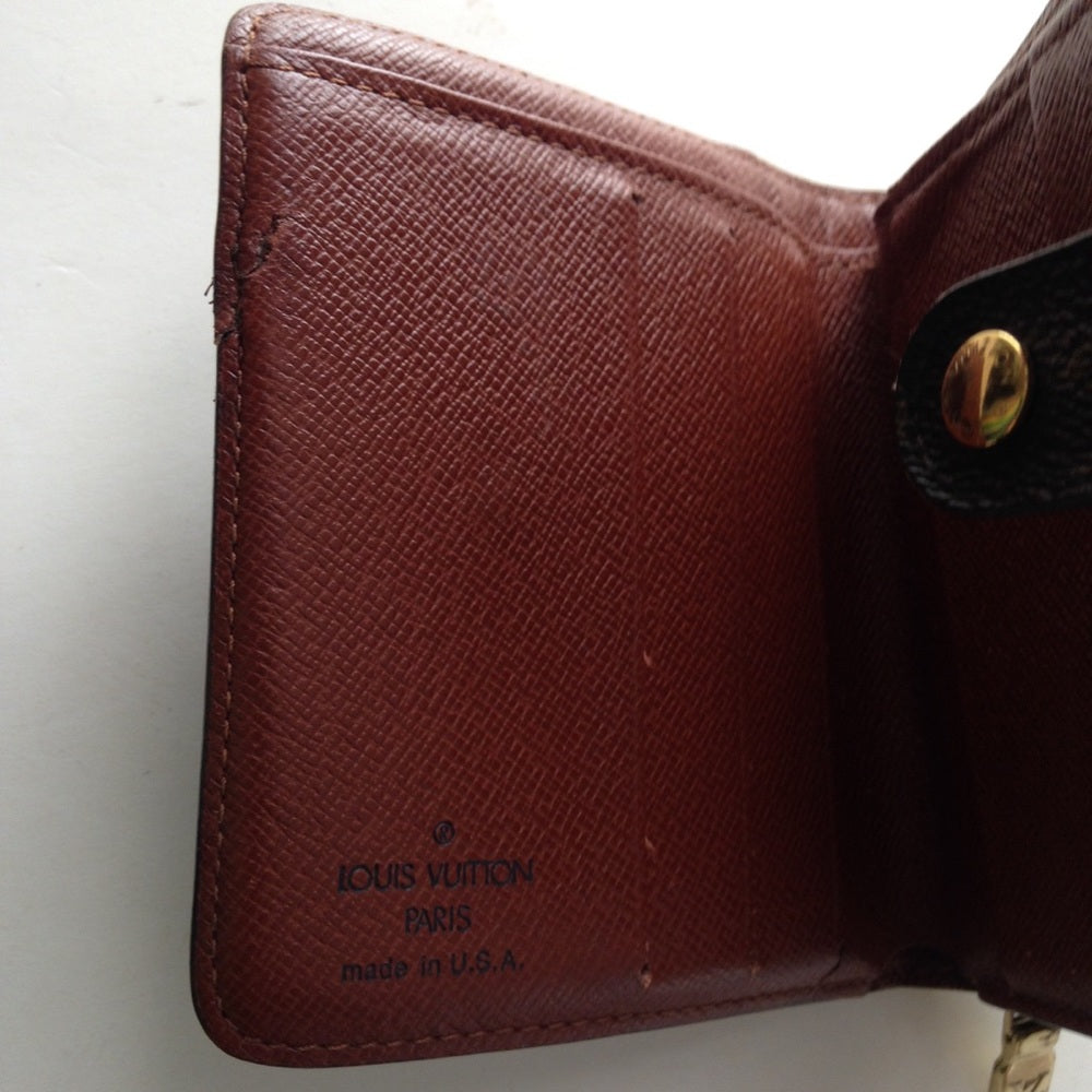 Louis Vuitton Brown Mono Compact Zip Pocket Wallet