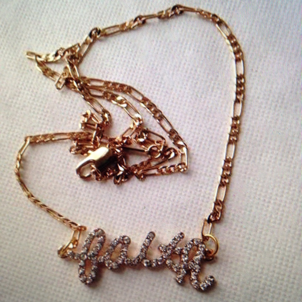 FAITH Rhinestone 20in Gold Filled Chain Necklace
