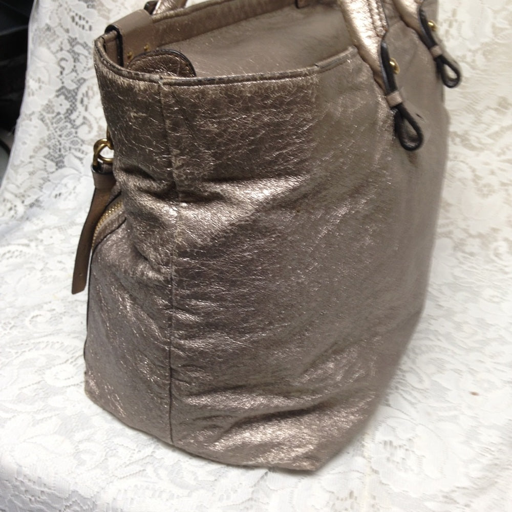 Chloe Large Gold Distressed Leather Handbag