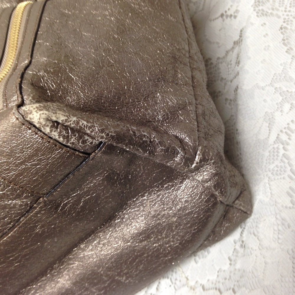 Chloe Large Gold Distressed Leather Handbag