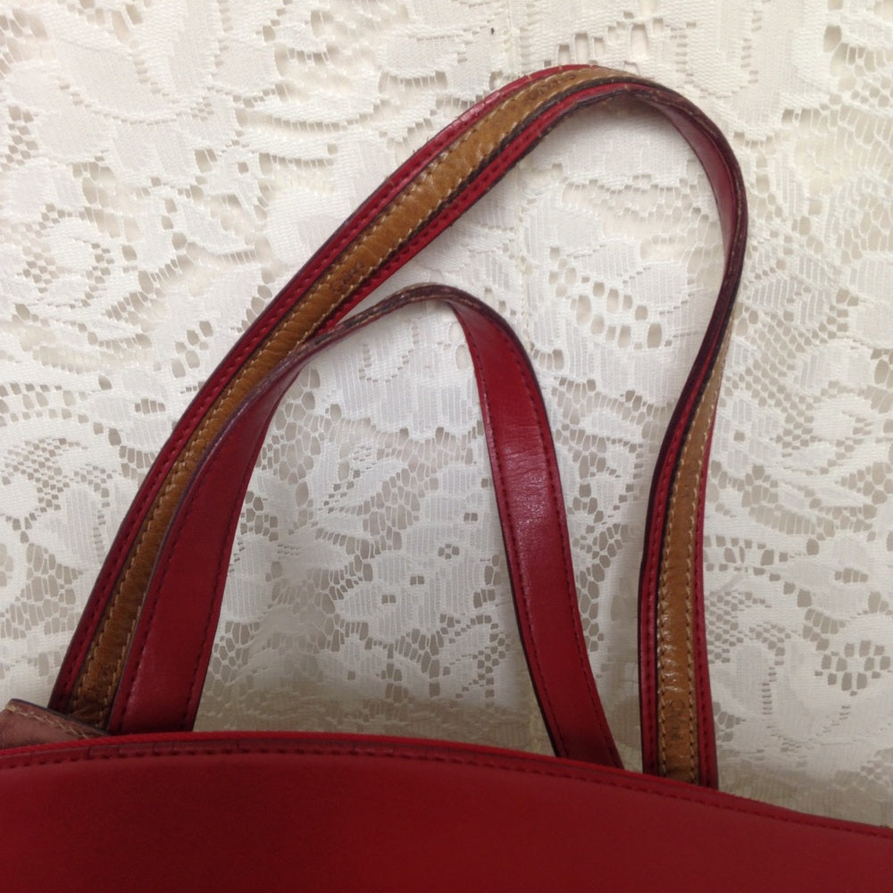 Chloe Large Red Leather Shoulder Bag