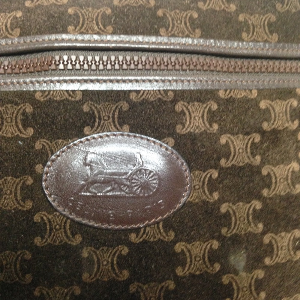 Vintage Celine Brown Suede Leather Crossbody