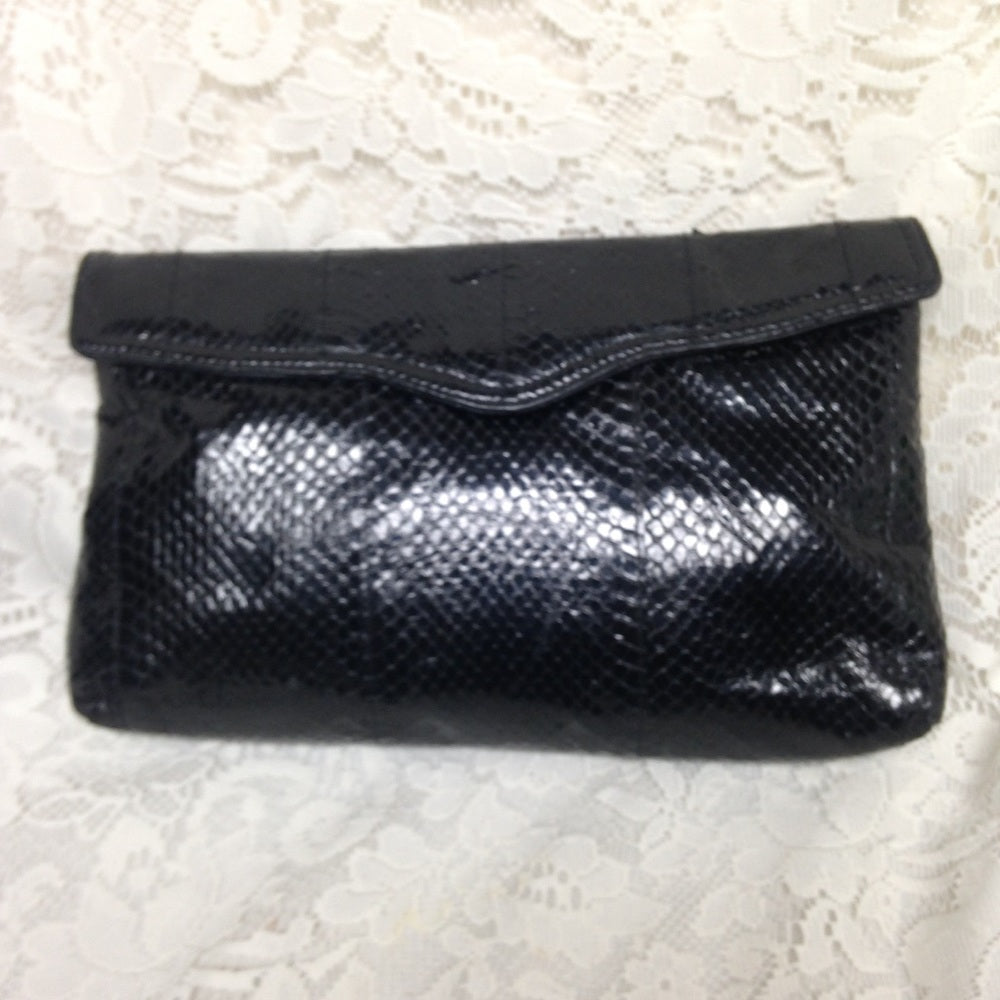 Elegant Genuine Black Snakeskin Clutch