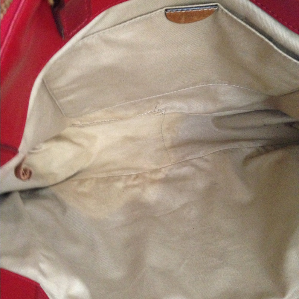 Chloe Large Red Leather Shoulder Bag