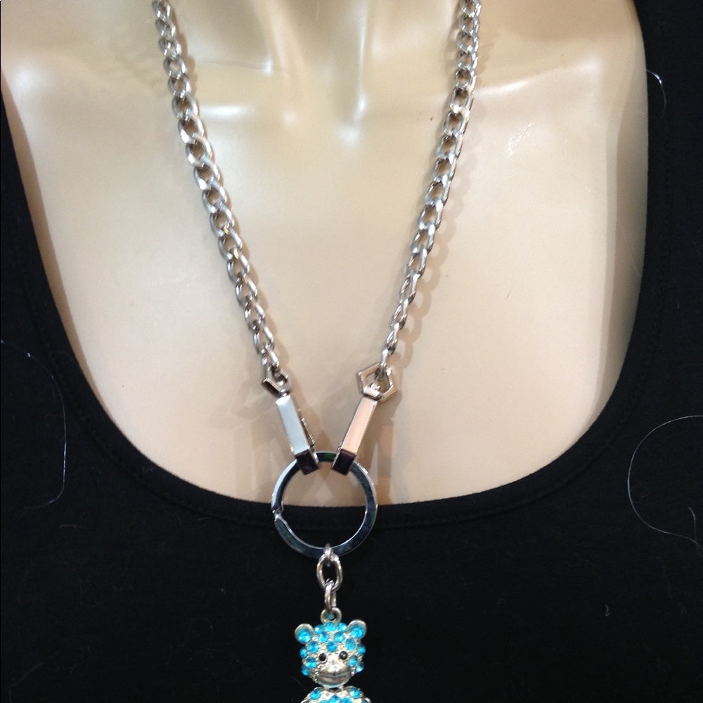 Coach 2-way Bear Keychain Pendant Necklace