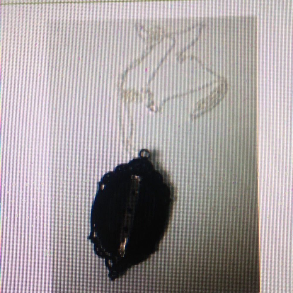 Black n White Lady Cameo Brooch-Pendant 925 Chain