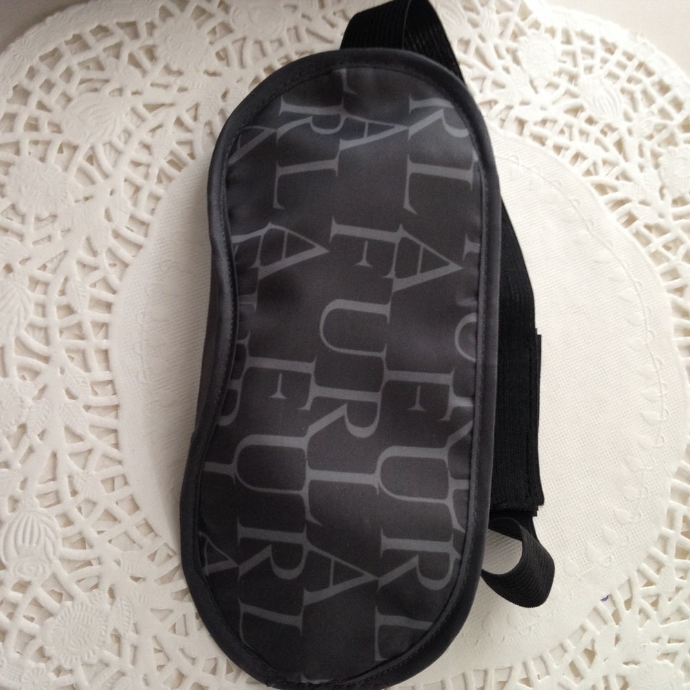 Furla Yellow-Gray Cosmetic Pouch with Sleep Mask